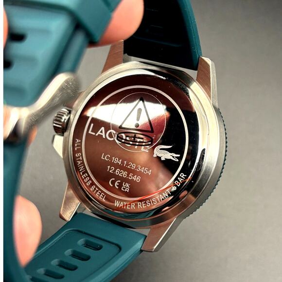 Lacoste Highkey 2011358 Men’s Green Silicone Strap Quartz Watch NIBWT - Picture 14 of 17